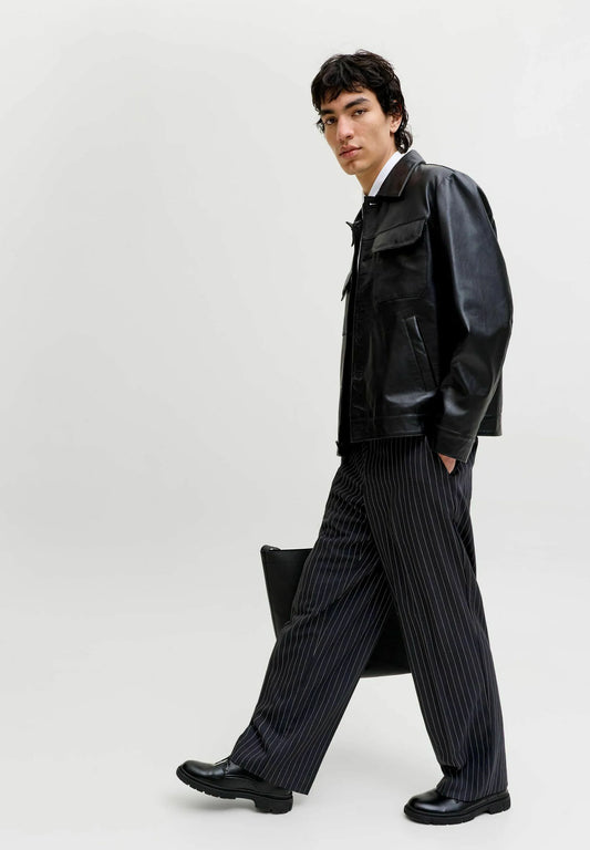 Pinstripe pleated pants 1