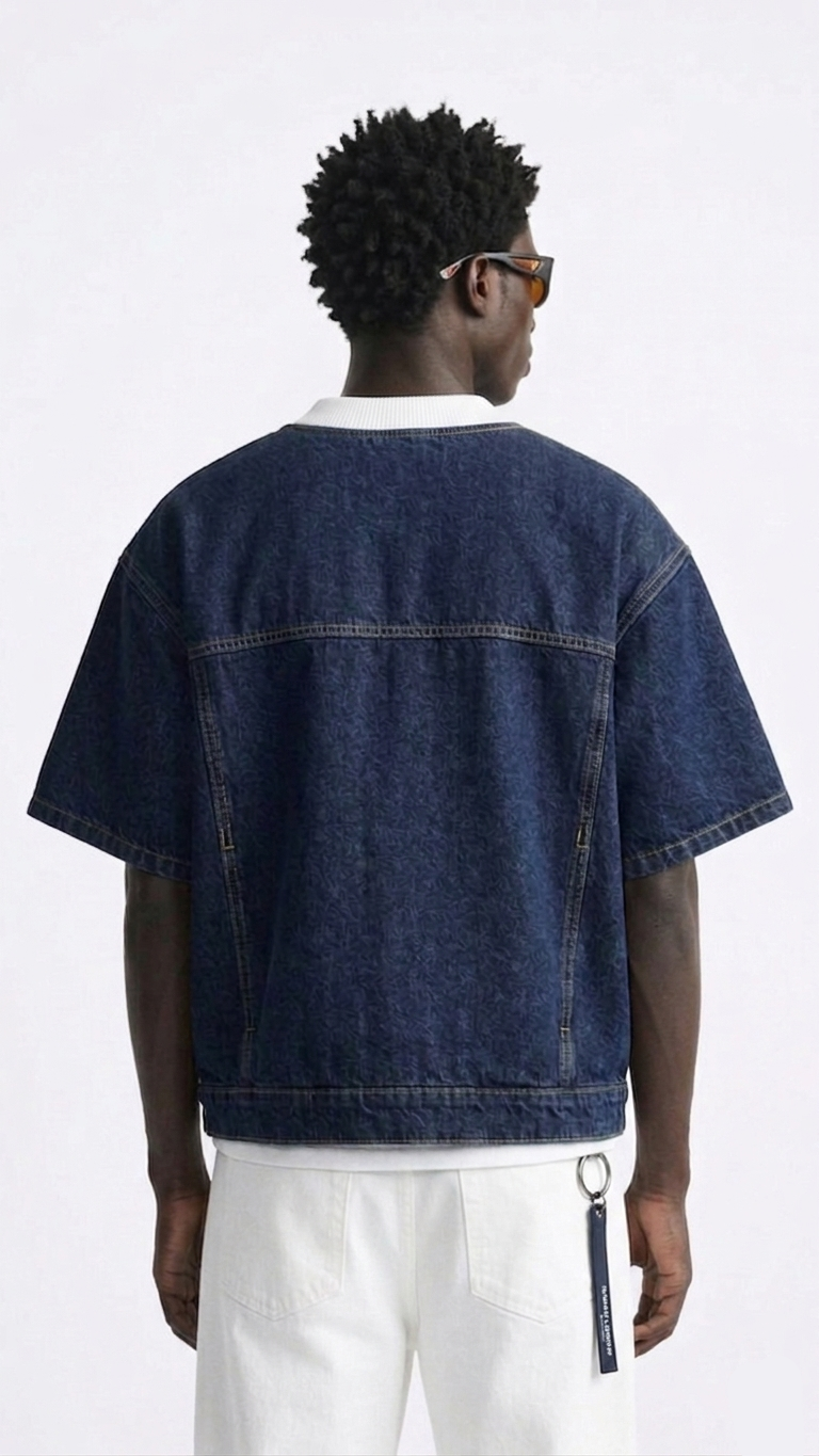 Denim T-shirt .