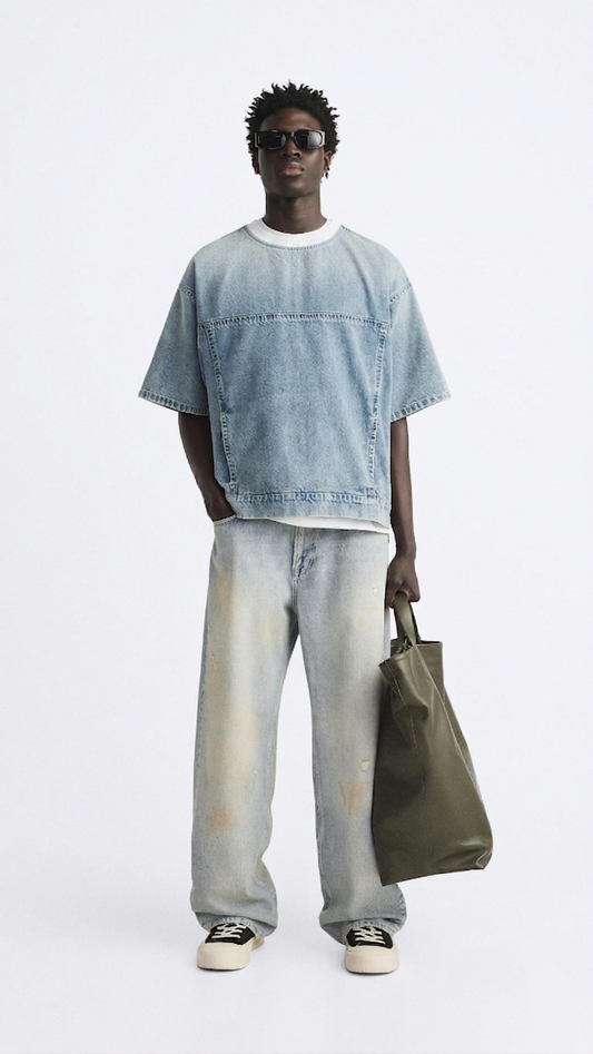 Denim T-shirt .