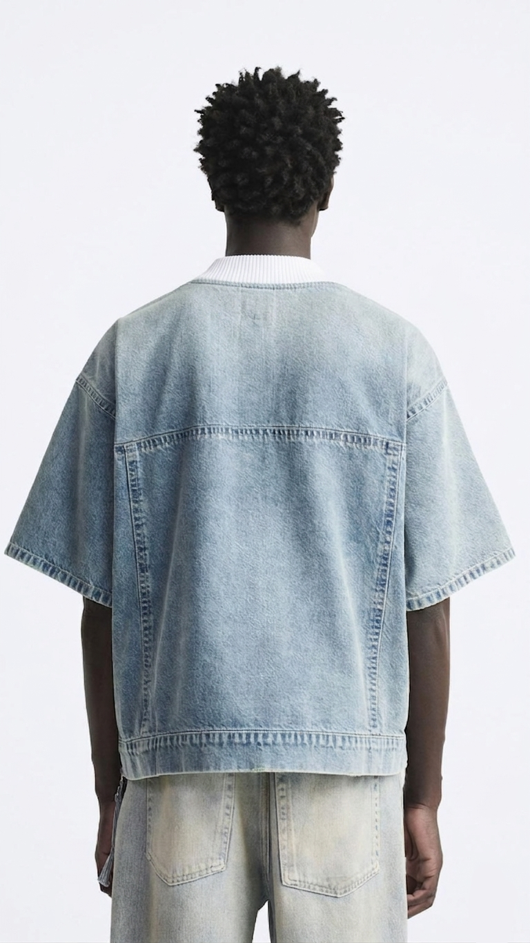 Denim T-shirt .