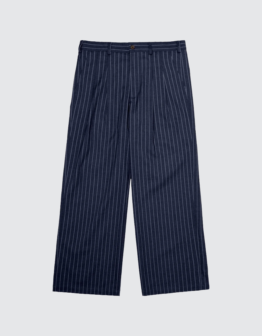 Pinstripe pleated pants