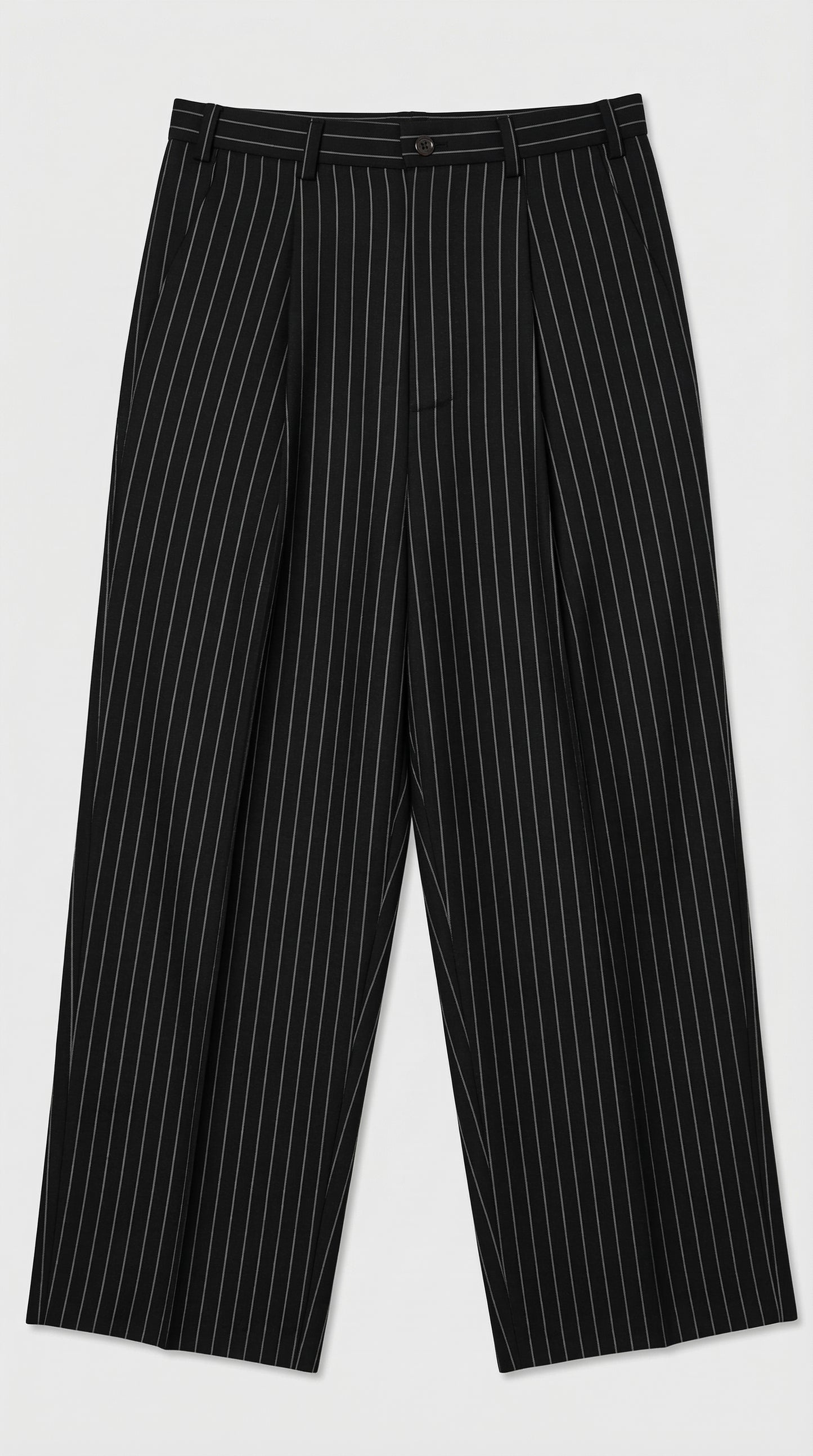 Pinstripe pleated pants