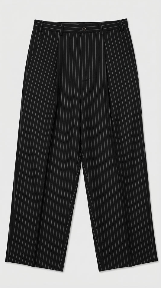 Pinstripe pleated pants 1