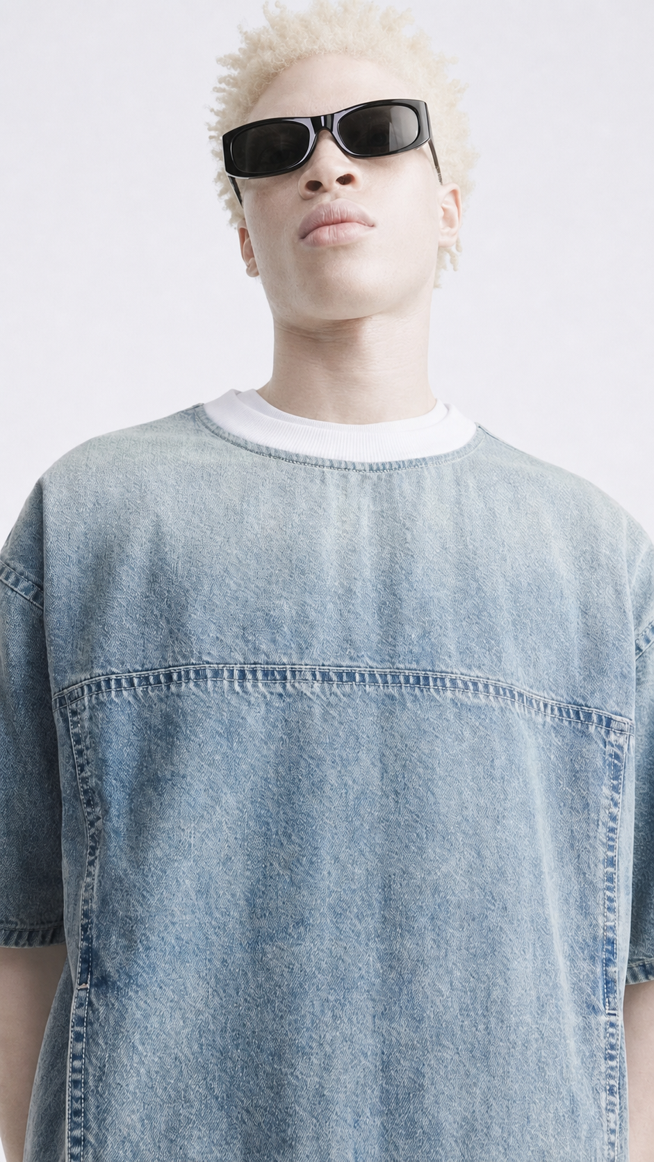 Denim T-shirt .