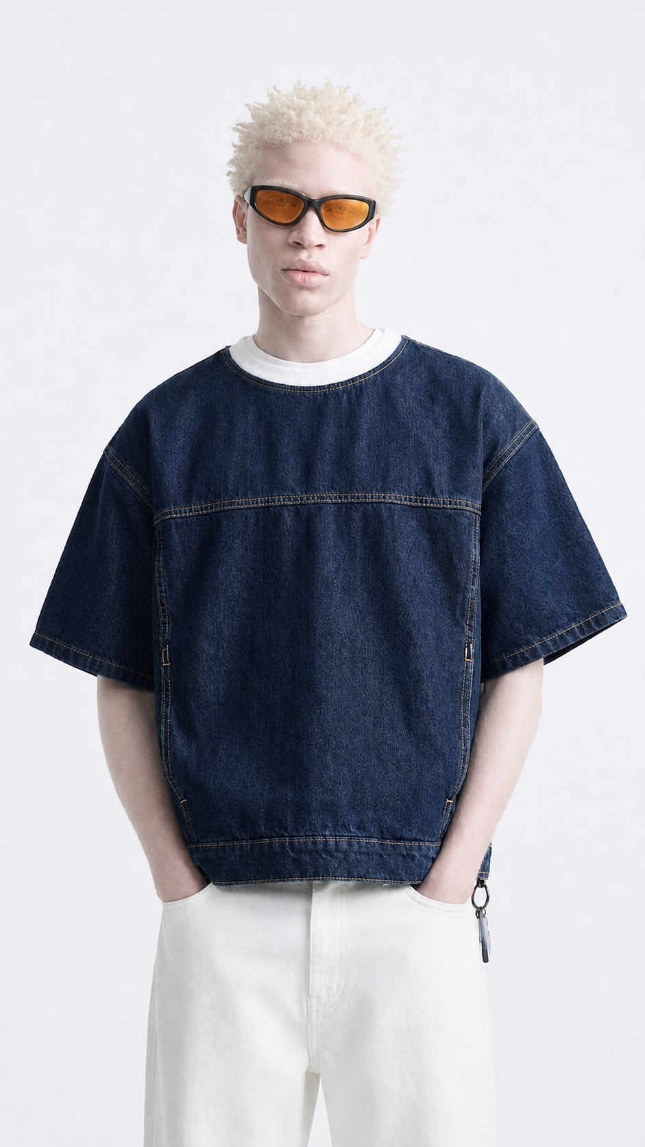 Denim T-shirt .