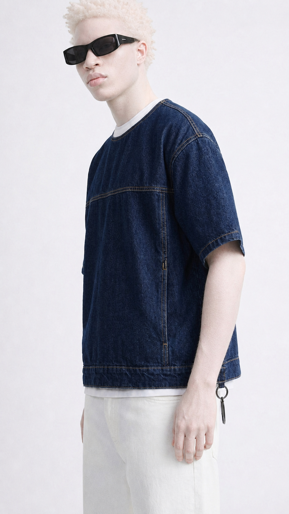 Denim T-shirt .